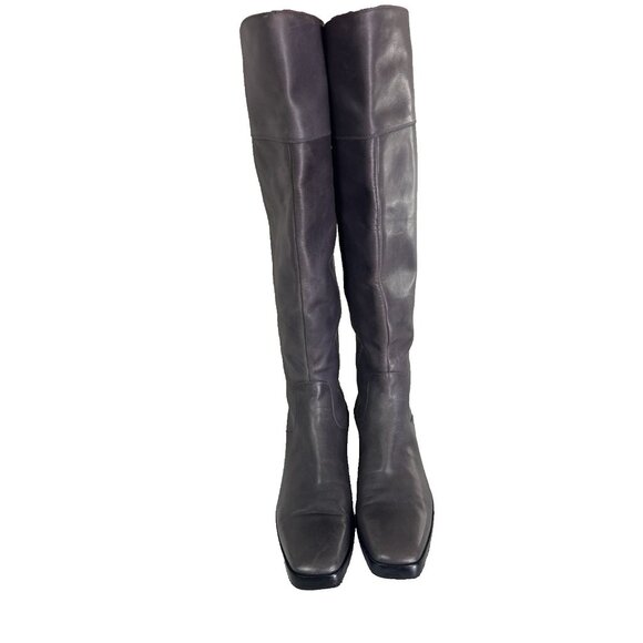 Balenciaga Paris Gray Riding Boots 40 Quiet Luxury Y2K Butter Soft Leather FLAW - Picture 9 of 16